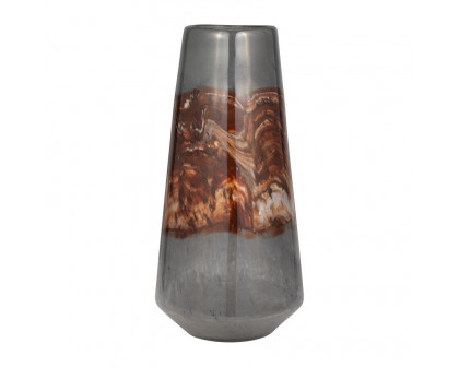 Sagebrook 17" Glass Vase - Gray/Brown