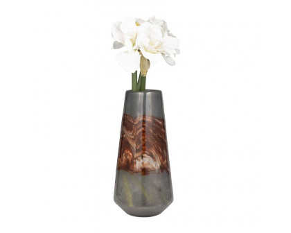 Sagebrook 17" Glass Vase - Gray/Brown