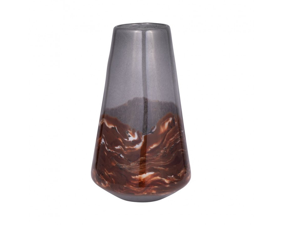 Sagebrook 14" Glass Vase - Gray/Brown