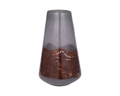 Sagebrook 14" Glass Vase - Gray/Brown