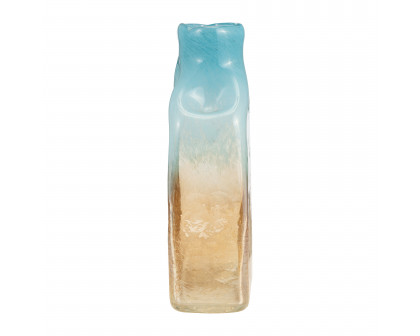 Sagebrook 14" Glass Vase - Teal/Apricot