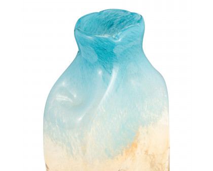 Sagebrook 14" Glass Vase - Teal/Apricot