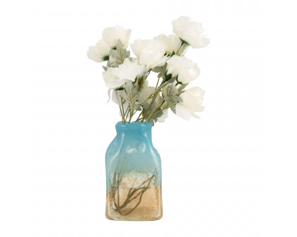 Sagebrook 11" Glass Vase - Teal/Apricot