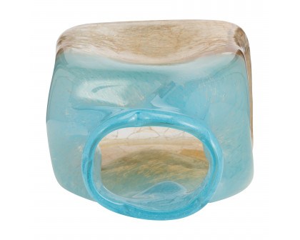 Sagebrook 11" Glass Vase - Teal/Apricot