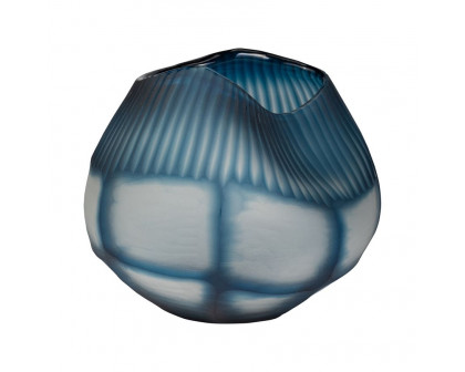 Sagebrook™ 9" Glass Carved Bowl Blue