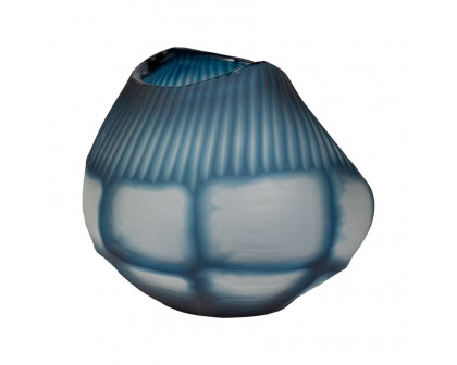 Sagebrook™ 9" Glass Carved Bowl Blue