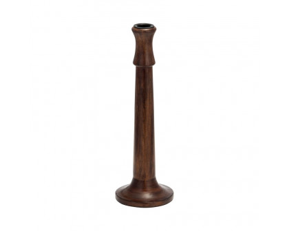 Sagebrook 9" Wood Rustic Taper Candle Holder