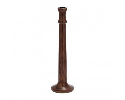 Sagebrook 9" Wood Rustic Taper Candle Holder