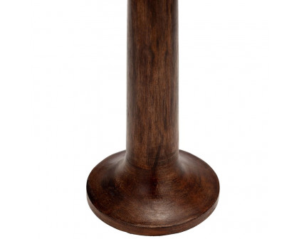 Sagebrook 15" Wood Rustic Taper Candle Holder - Dark Brwn