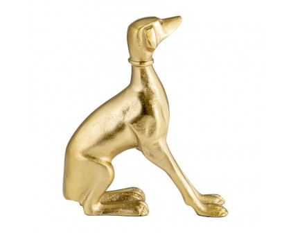 Sagebrook 8" Metal Dog Sitting - Gold