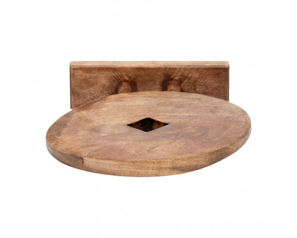 Sagebrook 15" Wood Round Table Decor - Brown