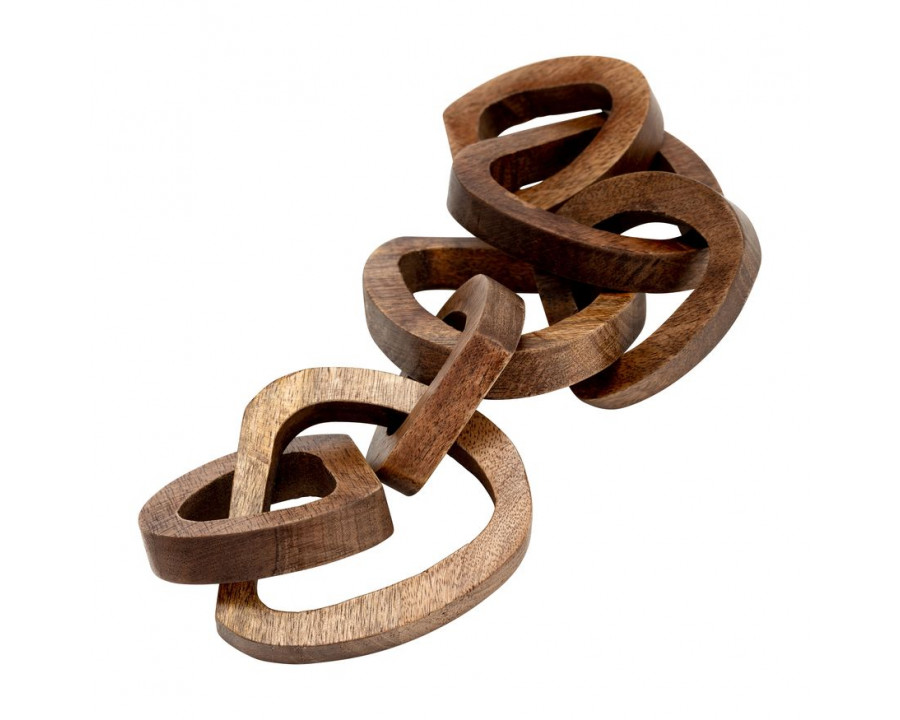 Sagebrook - 19" Wood Chain Links in Brown