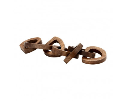 Sagebrook - 19" Wood Chain Links in Brown