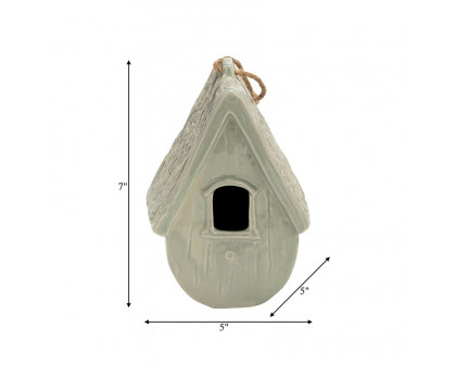 Sagebrook Ceramic Decorative Light Green Old Bird House