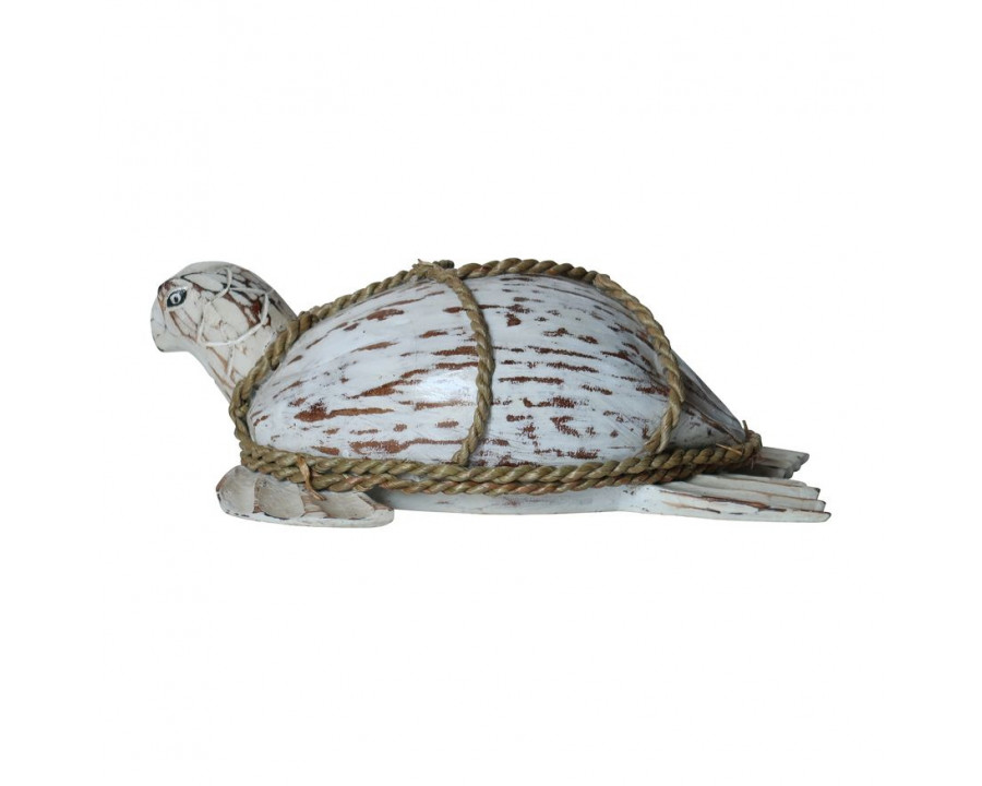 Sagebrook - 13" Coconut Turtle in White/Brown