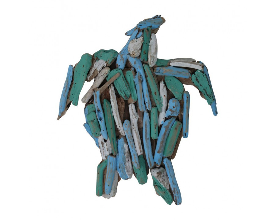 Sagebrook - 13" Driftwood Multicolored Turtle