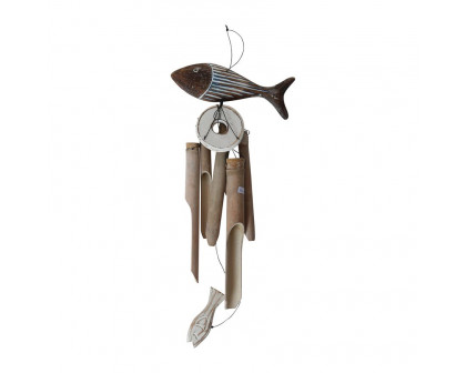 Sagebrook 26" Wood Fish Windchime