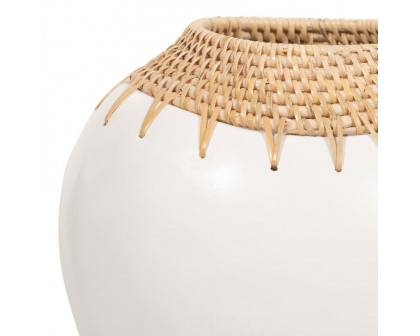 Sagebrook 12" Terracotta Vase - White/Brown