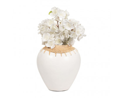 Sagebrook 12" Terracotta Vase - White/Brown