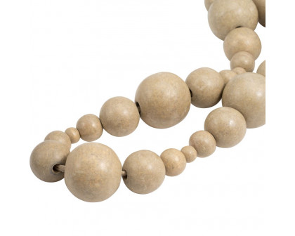 Sagebrook - 84" Wood Stonewash Bead Garland in Ivory