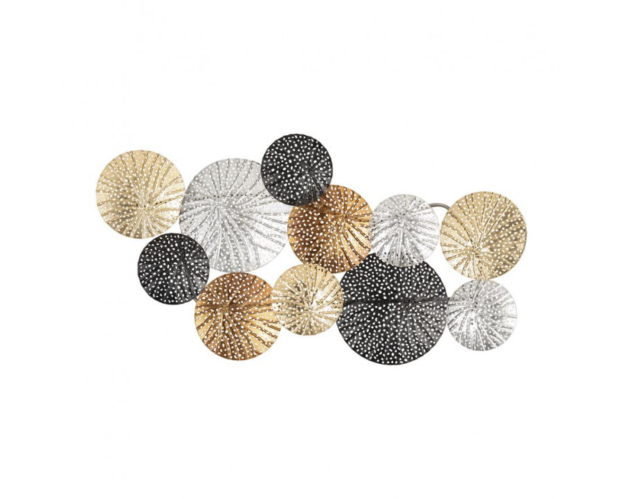 Sagebrook - Metal Pierced Disc Wall Decor in Multi