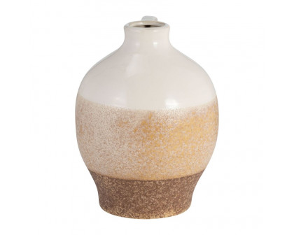 Sagebrook - 9" Ceramic Jug Vase in White/Tan