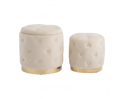 Sagebrook Tufted Storage Ottomans (Set Of 2)