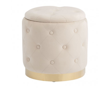 Sagebrook Tufted Storage Ottomans (Set Of 2) - Cream