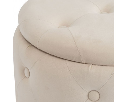 Sagebrook Tufted Storage Ottomans (Set Of 2) - Cream