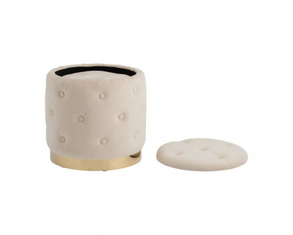 Sagebrook Tufted Storage Ottomans (Set Of 2) - Cream