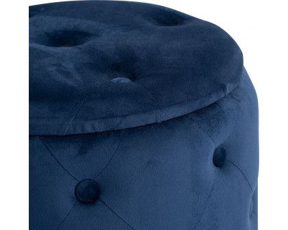 Sagebrook Tufted Storage Ottomans (Set Of 2) - Dark Navy