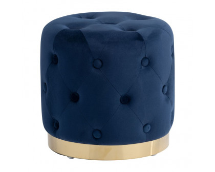 Sagebrook Tufted Storage Ottomans (Set Of 2) - Dark Navy