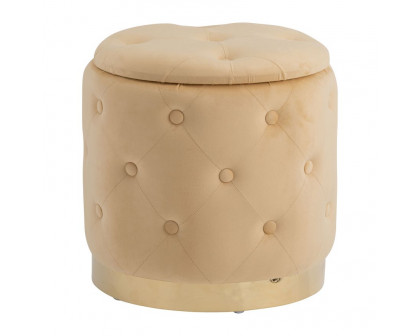 Sagebrook Tufted Storage Ottomans (Set Of 2) - Nude