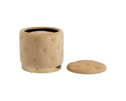 Sagebrook Tufted Storage Ottomans (Set Of 2) - Nude