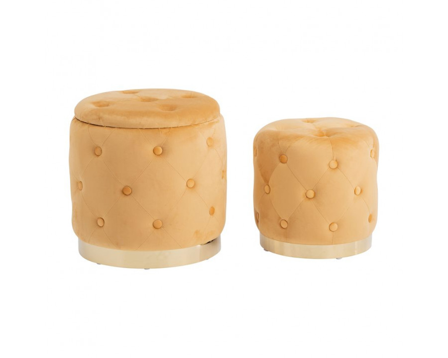 Sagebrook Tufted Storage Ottomans (Set Of 2) - Nutshell