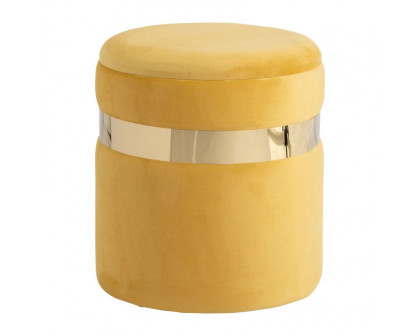 Sagebrook Belted Storage Ottomans (Set Of 2) - Mustard