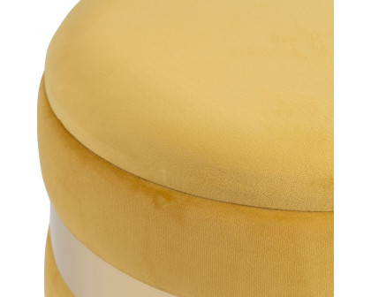 Sagebrook Belted Storage Ottomans (Set Of 2) - Mustard