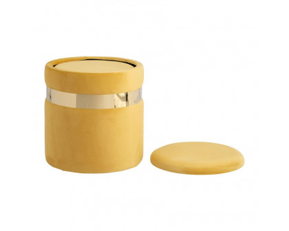 Sagebrook Belted Storage Ottomans (Set Of 2) - Mustard