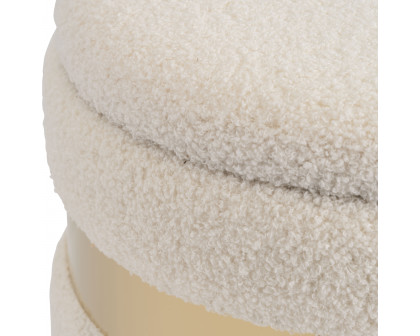 Sagebrook Belted Boucle Storage Ottomans (Set Of 2) - Ivory