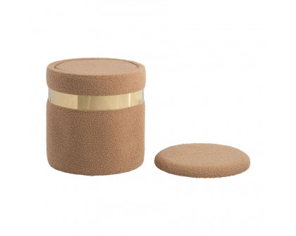 Sagebrook Belted Boucle Storage Ottomans (Set Of 2) - Nutshel