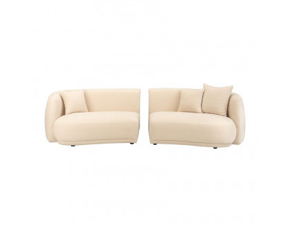 Sagebrook 4-Seater Curved Sofa - Beige