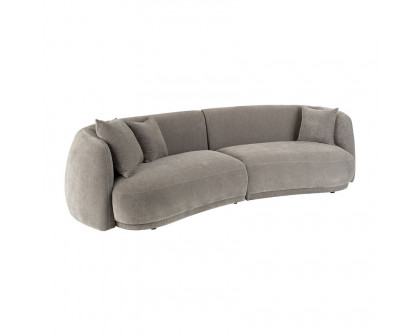 Sagebrook 4-Seater Curved Sofa - Gray