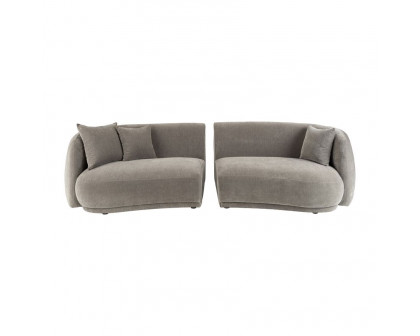 Sagebrook 4-Seater Curved Sofa - Gray