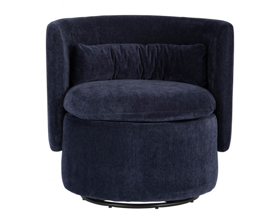 Sagebrook Round-Back Swivel Chair - Blue