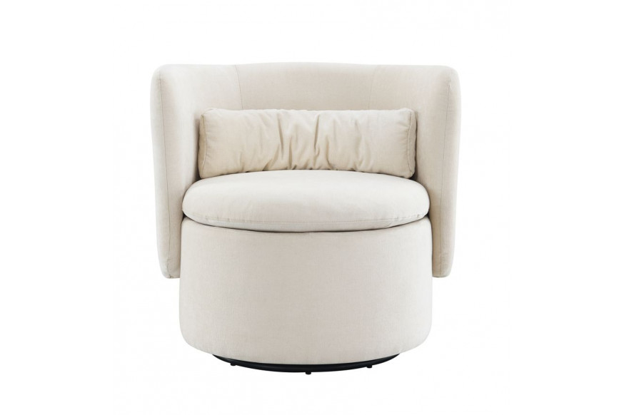 Sagebrook™ Round-Back Swivel Chair - Ivory/Beige