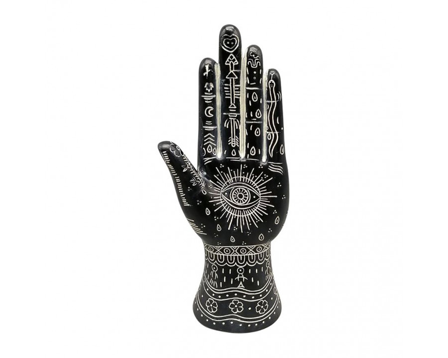 Sagebrook 10" Resin Tattoo Hand - Black