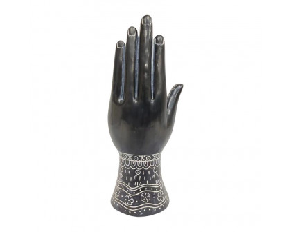 Sagebrook 10" Resin Tattoo Hand - Black