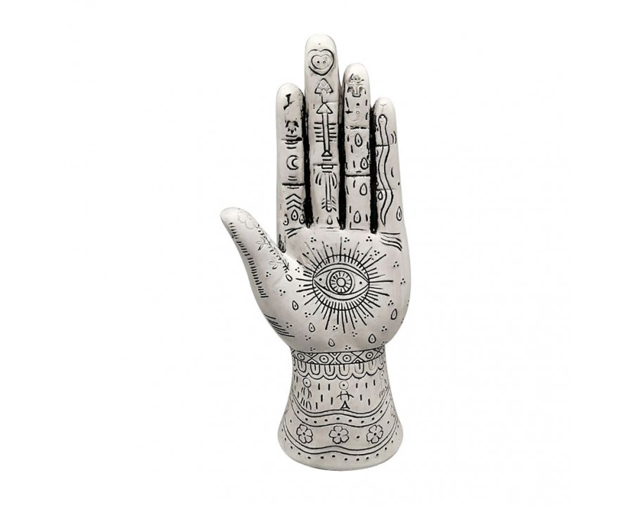 Sagebrook 10" Resin Tattoo Hand - White