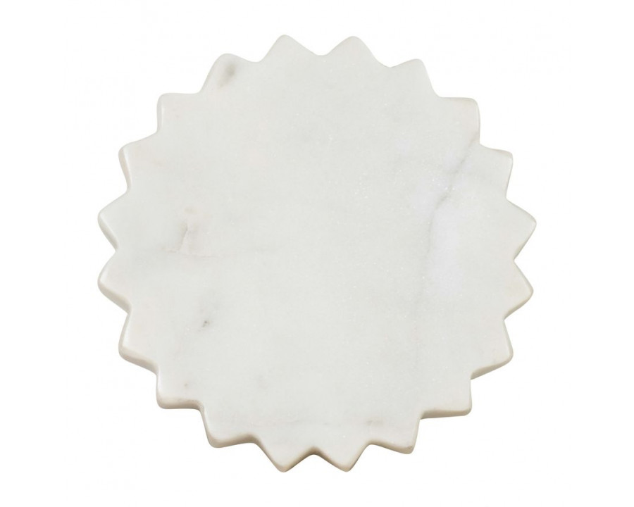 Sagebrook - 5"x5" Marble Flower Trinket Tray in White