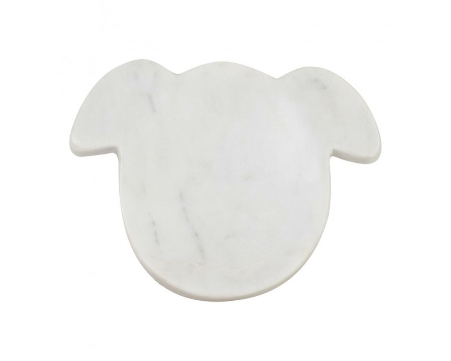 Sagebrook - 7"x5" Marble Dog Trinket Tray in White